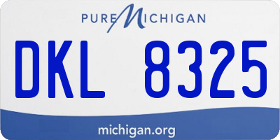 MI license plate DKL8325