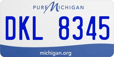 MI license plate DKL8345