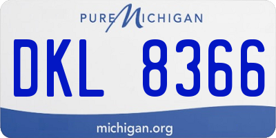MI license plate DKL8366