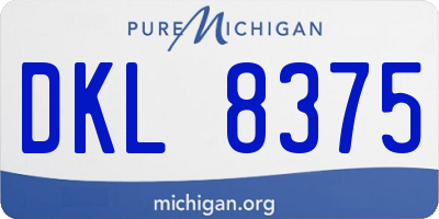 MI license plate DKL8375