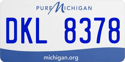 MI license plate DKL8378