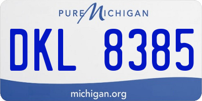 MI license plate DKL8385