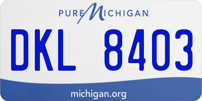 MI license plate DKL8403