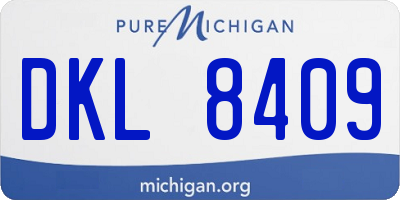 MI license plate DKL8409