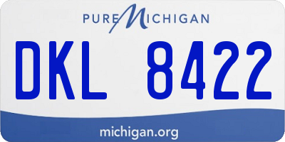 MI license plate DKL8422
