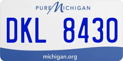 MI license plate DKL8430