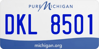 MI license plate DKL8501