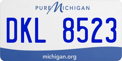MI license plate DKL8523