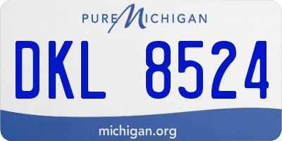 MI license plate DKL8524