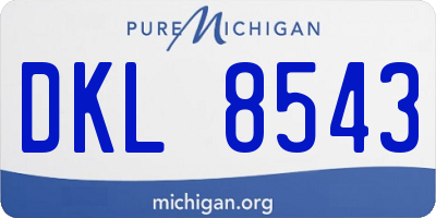 MI license plate DKL8543