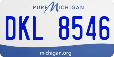 MI license plate DKL8546