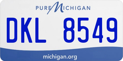 MI license plate DKL8549
