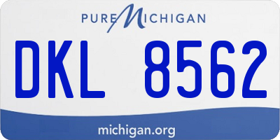 MI license plate DKL8562
