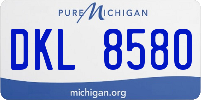 MI license plate DKL8580