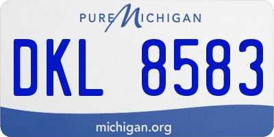 MI license plate DKL8583