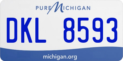 MI license plate DKL8593