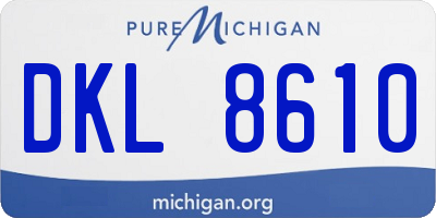 MI license plate DKL8610