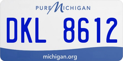 MI license plate DKL8612