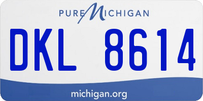 MI license plate DKL8614