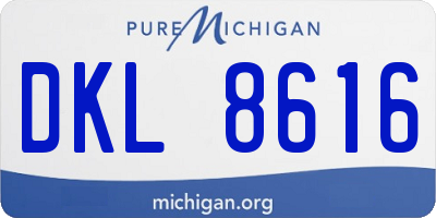 MI license plate DKL8616