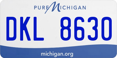 MI license plate DKL8630