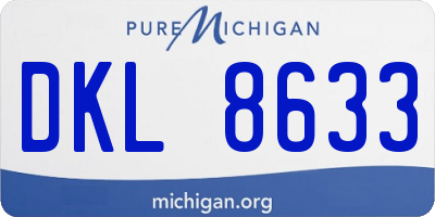 MI license plate DKL8633
