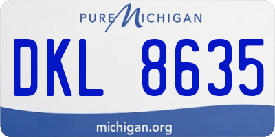 MI license plate DKL8635