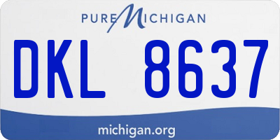 MI license plate DKL8637