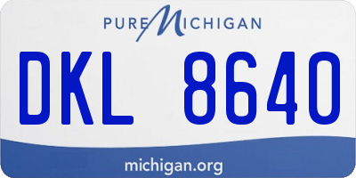 MI license plate DKL8640