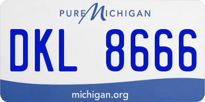 MI license plate DKL8666
