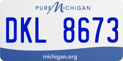 MI license plate DKL8673