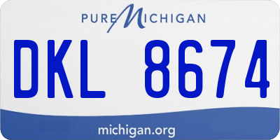MI license plate DKL8674