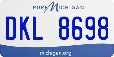 MI license plate DKL8698