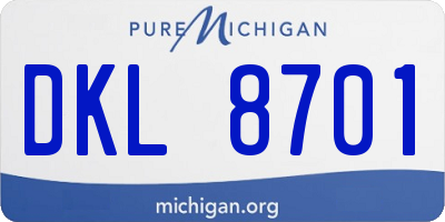 MI license plate DKL8701