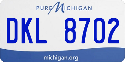 MI license plate DKL8702