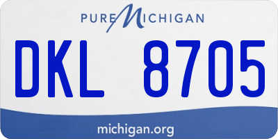 MI license plate DKL8705