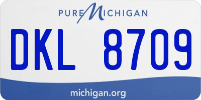 MI license plate DKL8709