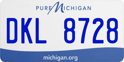 MI license plate DKL8728