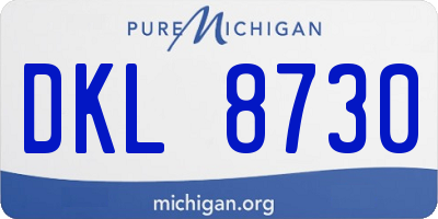 MI license plate DKL8730