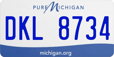 MI license plate DKL8734