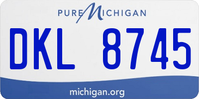 MI license plate DKL8745