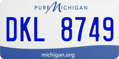 MI license plate DKL8749