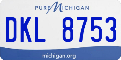 MI license plate DKL8753