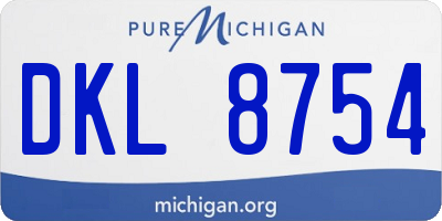 MI license plate DKL8754