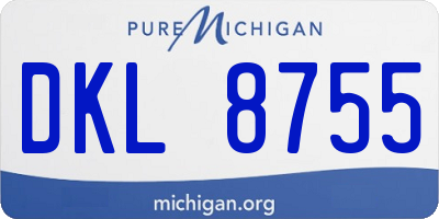 MI license plate DKL8755