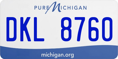 MI license plate DKL8760