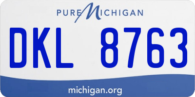 MI license plate DKL8763