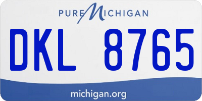 MI license plate DKL8765