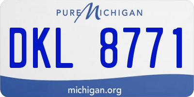 MI license plate DKL8771