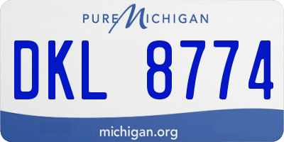 MI license plate DKL8774